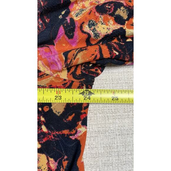 Cocomo Abstract Art to Wear Grommet Neckline Ruched 3/4 Sleeve Blouse Fall 2X - Picture 8 of 10